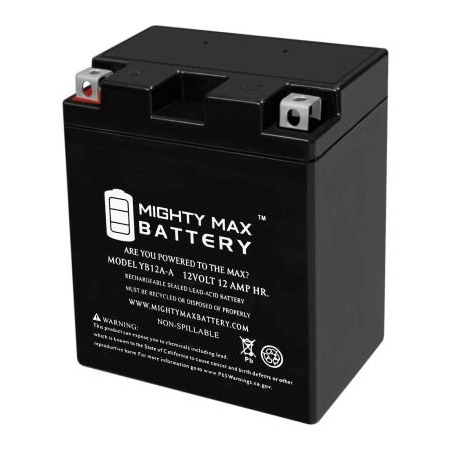 Ecom Group Inc Mighty Max Battery YB12A 12V 12AH / 165 CCA BATTERY YB12A-A